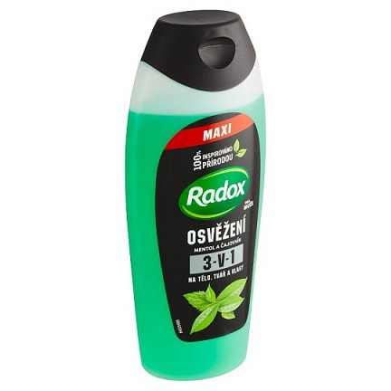 Radox 3in1 Osvěžení 400ml mentol a čajov | Toaletní mycí prostředky - Sprchové gely - Pánské
